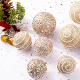 Champagne Gold Christmas Ball Ornaments, Christmas Ball Decorations Shatterproof Plastic Hanging Pearl Balls for Holiday Party(70mm/2.76", 12ct) Munansli
