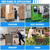 8 Inch Pneumatic Caster Wheels Set of 4 (2 Swivel/2 Rigid),Heavy Duty Casters,Tolerable 880 LBS,Rubber Knobby Tread for Workbench, Cart, Trolley,Wagon and Shelves VELPAX