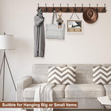 Gohiuo Rustic 34" Large Coat Rack Wall Mount, Long Wood Coat Hooks with 10 Triple Hooks, Heavy Duty Wooden Coat Hanger Wall Mount for Entryway, Farmhouse Hanging Jackets, Coats, Hats, Bags,Towel Gohiuo