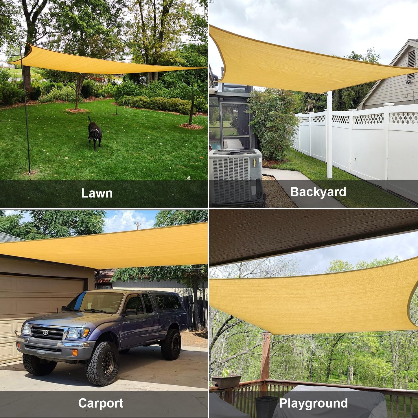 SUNLAX Sun Shade Sail,8'x10' Sand Rectangle Canopy Shades for Outdoor Patio Pergola Cover Sunshade Sails UV Blocking Canovas Covers - WoodArtSupply