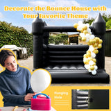 Black Inflatable Bounce House for Outdoor Halloween Decoration Party Backyard Wedding, PVC Halloween Inflatable Bounce House Castle for Kids with Blower(13FT*11.5FT*10FT) Inflantteble