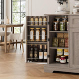 HITHOS 54" Buffet Cabinet with Storage, Modern Kitchen Buffet Sideboard with Drawer, Wood Coffee Bar Cabinet with Adjustable Shelves, Kitchen Storage Cabinet for Living Room, Ash Grey HITHOS