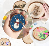 ilauke Wood Slices, 10 Pcs 3.5''-4'' Natural Wood Rounds, Wooden Circles with Bark, Unfinished Wood Kit for Paint DIY Ornaments Christmas Crafts Arts Wedding Decorations ilauke