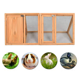 Outdoor Rabbit House Bunny Chicken Coop Wooden Small Animals Quail Cage Hamster Pet Run Cage Poultry Hutch with 2 Doors (46") GOJOOASIS