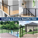 Gyykzz 42Inch Flat Top Mount Cable Railing Post Kits (1, 1x T-Corner Post, 42") Gyykzz