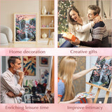 Plum Blossom Paint by Numbers Adults,Waterfall Paint by Number Canvas for Adults,Adult Paint by Number Kits on Canvas,DlY Paint by Number Adult for Gifts Home Wall Decor 16x20inch HITIRECOVI