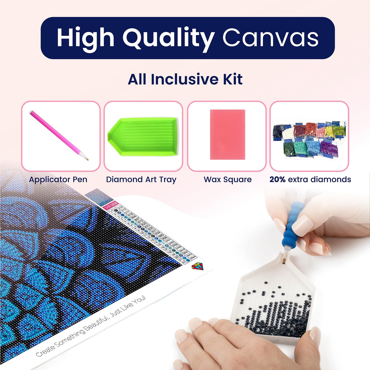 Modern Merch Mandala Diamond Art Kits for Adults, Blue and Black Pattern 5D Diamond Painting for Adults, DIY Mandala Wall Art, Cross Stitch Pattern Gem Art, Full Round Drill 12x16 Modern Merch