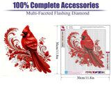STGLCR Diamond Art Painting Kits for Adults, Cardinal Birds Diamond Art Kits for Beginners, DIY Winter Gem Art Craft Full Drill Diamond Painting Kits for Home Wall Decor 12x12inch Red Bird Flower STGLCR