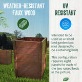 Dalen Modular Raised Bed Garden – Faux Wood – 8 Panel Starter Pack – Makes Square Foot Gardening Easy – 12x9 in Dalen