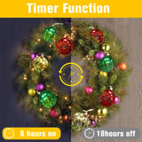 iShabao Christmas Decorations Lights, 13.5ft 20 Led Battery Christmas Lights with Timer & 8 Modes, Christmas Ball Ornaments Lights for Xmas Tree Wreath Window Wall Home Garden Outdoor Indoor Decor iShabao
