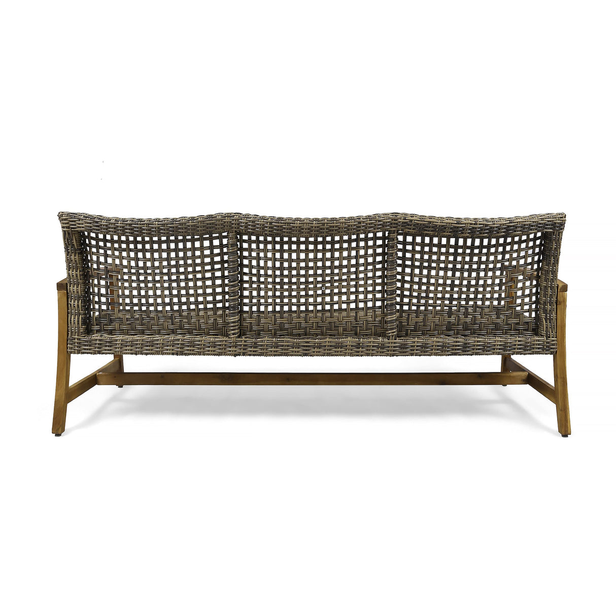 Christopher Knight Home Marcia Outdoor Wood Sofa, Wicker, 75.50 x 31.00 x 31.50, Gray, Natural Stained Finish Christopher Knight Home