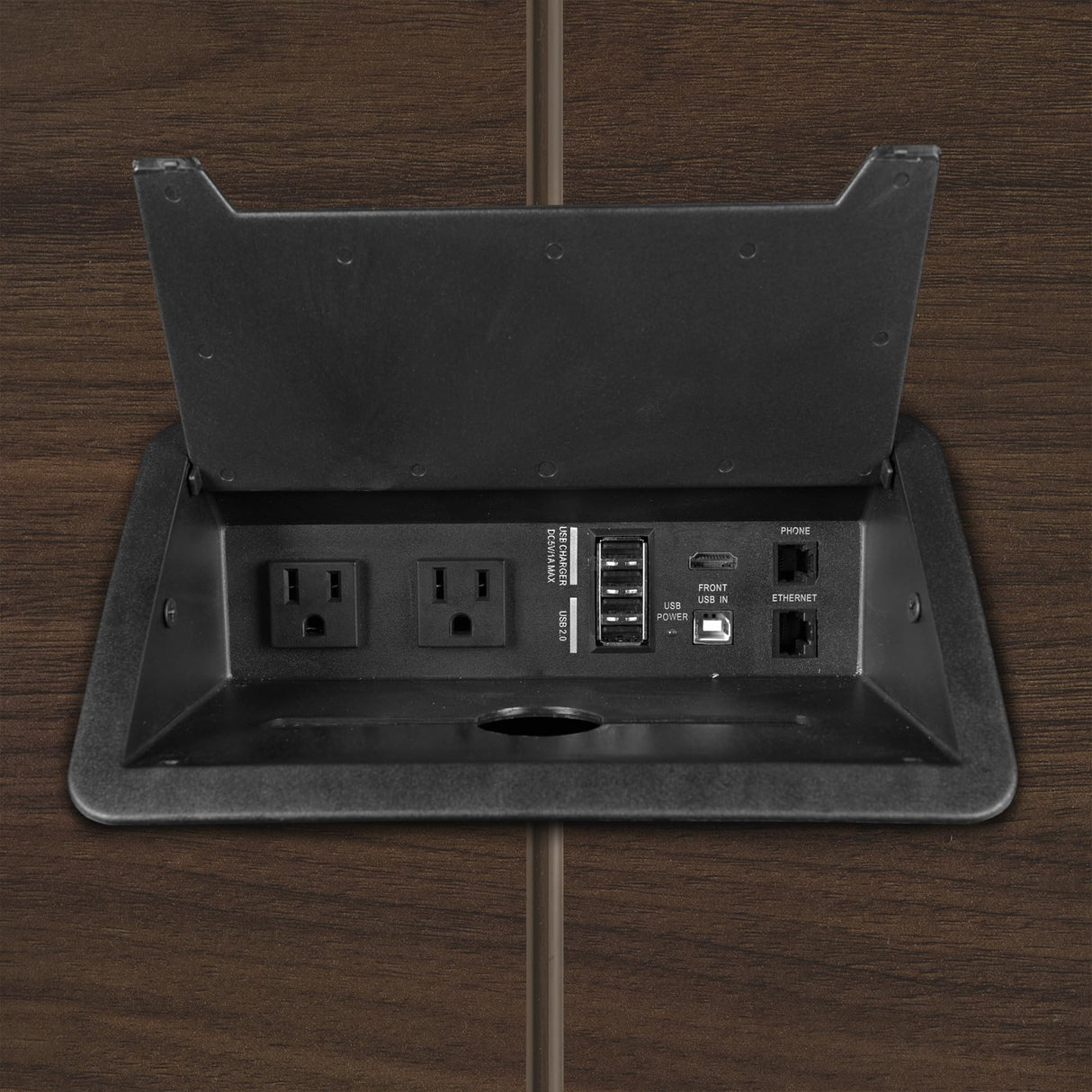 Romig Legacy 10 ft. Racetrack Conference Table with Charging Port- Neo Walnut Romig