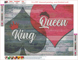 PDSLAIKE King Queen Diamond Painting Kits- DIY Diamond Art Kit Couple Wedding Bedroom Home Decor 15.7x11.8in PDSLAIKE