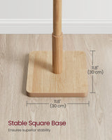 VASAGLE Solid Wood Coat Rack, Free Standing Hall Coat Tree with 8 Hooks, 3 Height Options, for Coats, Hats, Bags, Purses, for Entryway, Hallway, Rubberwood Hooks and Pole, Natural Beige URCR010N01 VASAGLE