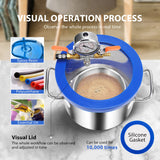 VIVOHOME 1.5 Gallon Vacuum Chamber with Pump, Stainless Steel Vacuum Degassing Chamber Kit with 3.5 CFM 1/4 HP Single Stage Vacuum Pump and Oil VIVOHOME