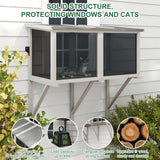 ketive Cat Catio, Expandable Window Box Enclosure for Indoor Cats, Comfortable Wooden Small Pet Perch House Hammock, All-Weather, Keep Bugs Insects Out ketive