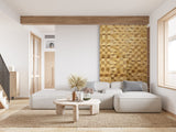 Acepunch 6 Finland Wooden 3D Wall Art Panel Home Decorative Sound Absorbing Dampening Tile Soundproofing Acoustic Music Insulator Noise reduction Studio Room Geometric Style 12x12in AP1234 Acepunch