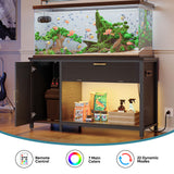 Bestier 55-75 Gallon Fish Tank Stand with Power Outlet & LED Light, 49"x19" Heavy-Duty Metal Aquarium Stand with Cabinet & Drawer for Accessories Storage, Suit for Reptile/Turtle Terrarium Bestier