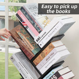 SHEEPAM 10 Tier Tree Book Shelf, Floor Standing Wood Bookshelf for Narrow Space, Storage Organizer Bookshelves for Books/CDs/Magazine, Bookcase with Shelves for Home Office, Living Room - Black SHEEPAM