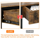 Yaheetech Console Table with Drawer, Entryway Table with 3 Tier Storage Shelves, Narrow Long Sofa Table for Entryway, Living Room, Hallway, Couch, Kitchen, Metal Frame, Rustic Brown Yaheetech