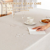 MYSKY HOME Table Cloth 60x84 in Rectangle Table, Heavy Duty Cotton Tassel Linen Look Waterproof Tablecloths Farmhouse Tablecloth, Wrinkle Free Table Cover with Beige Tassels for Kitchen Dining, Party MYSKY HOME