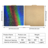 Imdinnogo 3D Printer Platform Bambulab X1 P1P P1S Multi Color PEY - Texture PEI Coating Build Plate 257x257mm: Newest Upgrade Accessories Transfer Shiny Star to Prints 10.1x10.1in Bczamd Imdinnogo