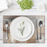 Emvency Farmhouse Placemats Set of 4, 12x18 Inch Modern Abstract White and Brown Art Painting Table Mats for Outdoor Home Party Kitchen Dining Decoration Emvency