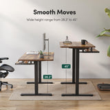 FEZIBO Standing Desk with Keyboard Tray, 40 × 24 Inches Electric Height Adjustable Desk, Sit Stand Up Desk, Computer Office Desk, Rustic Brown FEZIBO