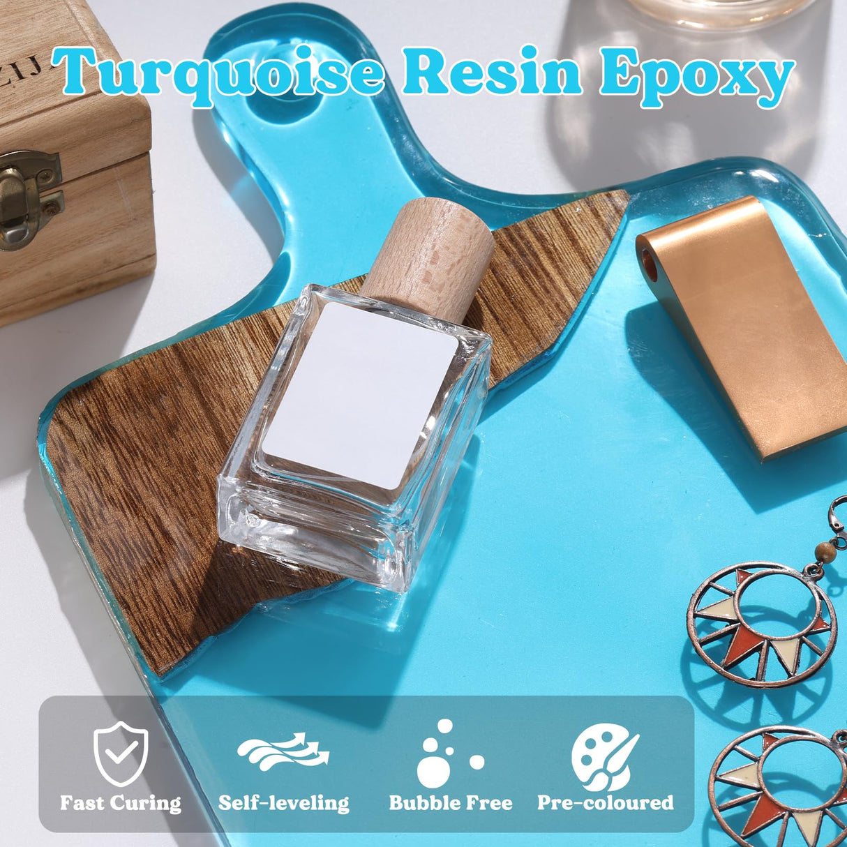 Bundle Set of 44OZ Turquoise Resin Epoxy and 1.5 Gallon Deep Pour Epoxy Resin LET'S RESIN EPOXY RESIN
