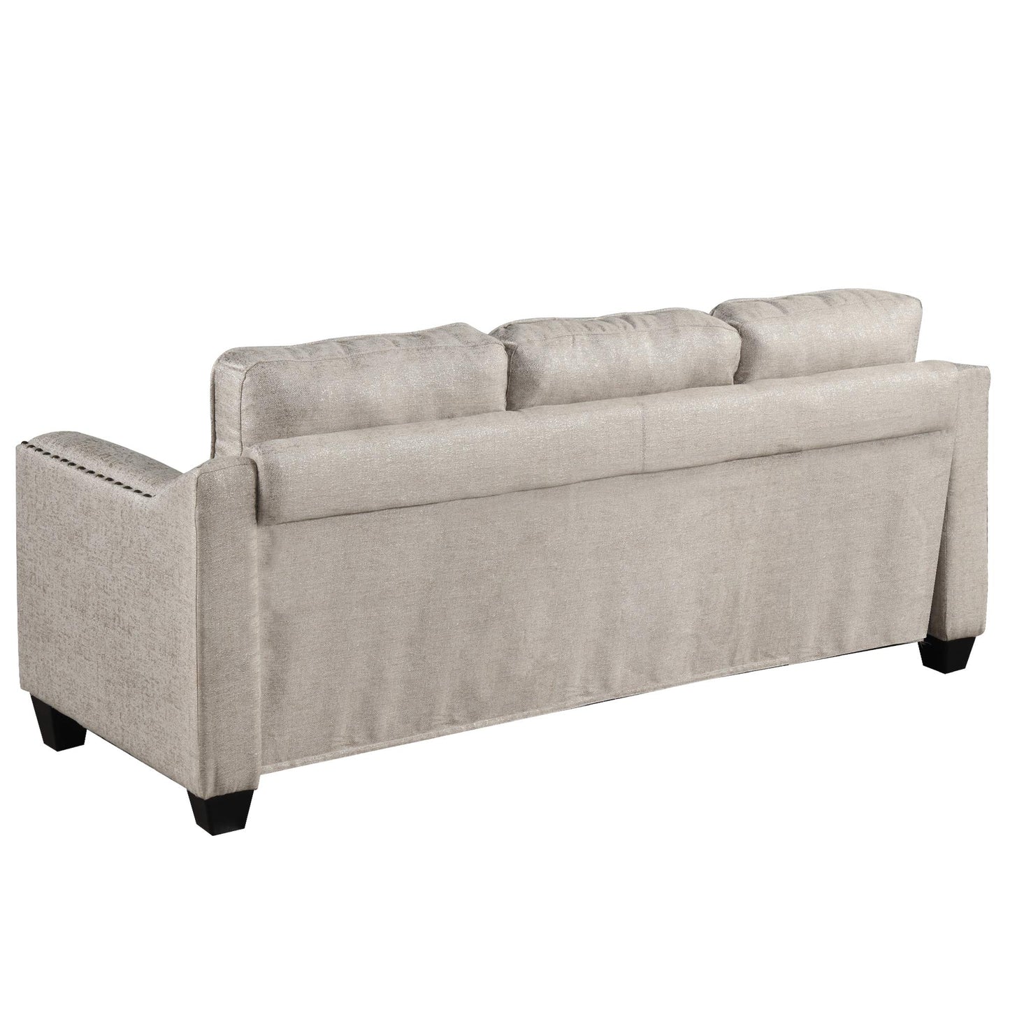 3Pieses Mid-Century Modern Sofa Sets Linen Fabric Tufted Back Sofa&Couch Include 3 Seaters Couch, Loveseat and Armchair with Rivets Rivets for Home Apartment Office Living Room