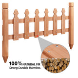 Yaheetech Decorative Garden Fence-Landscape Wood Picket Fencing Ornamental Panel Border Edging Patio Flower Garden Bed Pool Fences Outdoor, Light Brown- 532.5 in Yaheetech