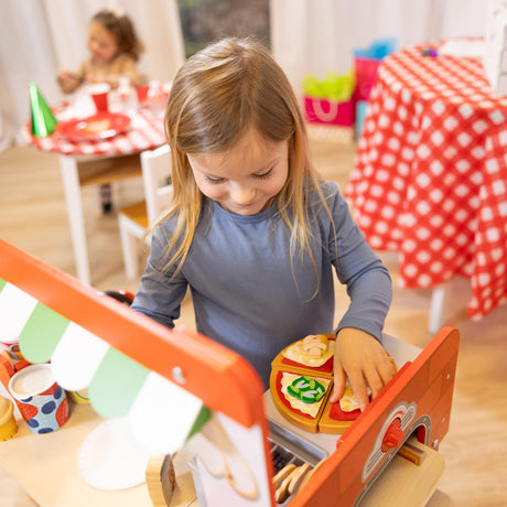 Melissa & Doug Wooden Pizza Food Truck Activity Center with Play Food, for Boys and Girls 3+ Melissa & Doug