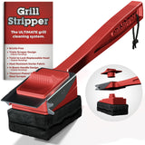 Grill Stripper BBQ Grill Brush – Bristle Free Grill Cleaner for Outdoor Grills with Triple- Grill Scraper, Replaceable Flame-Resistant Kevlar Scrubbing Sponge & Turn-Lock Head Grill Stripper