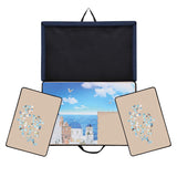 Becko US Puzzle Board with Trays & Cover Portable Jigsaw Puzzle Case Puzzle Storage Puzzle Saver, Non-Slip Surface, for Up to 1000 Pieces (Dark Blue & Khaki) Becko US
