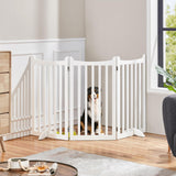 Yaheetech Dog Gate 36" H Extra Large Freestanding Pet Gate 3-Panel Wooden Dog Fence with 2 Support Feet Folding Dog Gate for Indoor, Stairs, Doorways, Halls, Kitchen Pet Barrier White, 60" L x 36" H Yaheetech