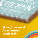 Pattern Pop - Personalized Kitchen Sign - Custom Name Wood Wall Sign - Rustic Farmhouse Decor - Hot and Fresh, Seasoned with Love, EST Year - 8 x 12 In (Mint) Pattern Pop
