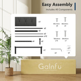 GalnFu Twin Metal Bed Frames, Upholstered Platform Bed Frame with Linen Button Tufted Headboard, No Box Spring Needed, Easy Assembly, Dark Grey GalnFu