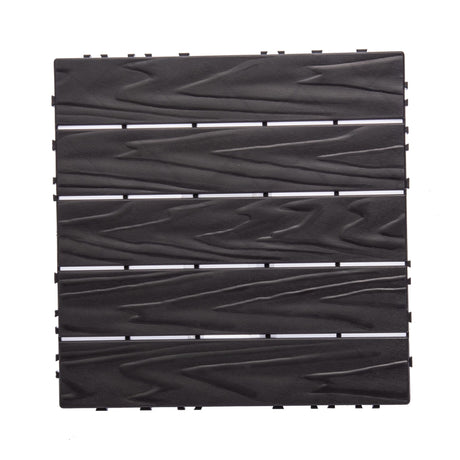 76-Pack Interlocking Deck Tiles - 11.42"x11.42" Dark Gray Polypropylene Flooring, 68.80 Sq.Ft Waterproof & Moisture-Proof Outdoor Patio Tiles, Easy Snap-Together Installation! Zjjseloru