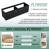 60 Inch Floating Bathroom Vanity,60" Bathroom Vanity Without Sink,Modern Bathroom Vanity Cabinet,Black Wall Mounted Cabinet(Sink Basin Not Included) WoodArtSupply