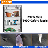 Dalema Waterproof Shelf Cover,600D Heavy Duty Dustproof Storage Wire Rack Covers,Outdoor Shelving Covers for Wire Shelves with Zipper 48''x18''x72'',Black,Cover Only Dalema