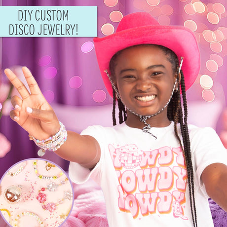 STMT D.I.Y. Glitz ‘N Disco Jewelry Case, Makes Over 15 Accessories, Includes Disco Beads for Bracelets, Charms & Storage, Bracelet Making Kit, Great Gifts for Girls, Jewelry Making Kit for Girls 8-12 STMT