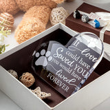 Chunful Pet Memorial Gift Pet Keepsake Sympathy for Loss Remembrance Cat Memorial Bereavement Crystal Acrylic Heart Decor Crystal Acrylic Heart Condolence Gifts for Loss of Loved One(If Love Could) Chunful