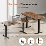 Huuger 55 x 28 Large Electric Standing Desk, Height Adjustable Computer Desk, 27.6" Deep Desktop, Stand up Gaming Office Desk with 2 Hooks, 3 Preset Heights, for Home Office, Rustic Brown Huuger