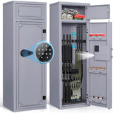 KAER 10-12 Gun Safe, Gun Safes for Rifles and Pistols, Large Gun Safe for Home Rifles and Shotguns, Gun Cabinet, Rifle Safe, Gun Safes & Cabinets, Quick Access Gun Safes with Adjustable Shelves (Grey) KAER