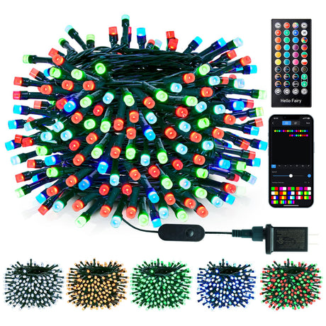 Minetom Color Changing Christmas Lights Outdoor, 165Ft 500 LED Smart RGB String Lights App Controlled, Dimmable Timer Twinkle Christmas Tree Lights, Xmas Tree Lights Plug in for Xmas Tree Party Decor Minetom