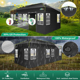 COBIZI 10x20 Pop Up Canopy Tent with 6 Removable Sidewalls, One Push Party Tent Outdoor Waterproof Event Canopy with Air Vent for Parties Commercial Wedding, 3 Height, Carry Bag, Sandbag, Black COBIZI