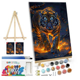 ATDMS Paint by Numbers Kit for Adults with Frame Tiger Paint by Number with Easel DIY Tiger Adult Paint by Number Kits Paint by Number Canvas for Gift Home Wall Decor 8x12 Inch ATDMS