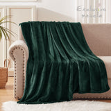 Exclusivo Mezcla Extra Large Fleece Throw Blanket for Couch, Sofa, 300GSM Super Soft and Warm Blankets, Forest Green Throw All Season Use, Cozy, Plush, Lightweight, 50x70 Inches Exclusivo Mezcla