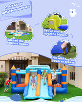AirMyFun Inflatable Bounce House, Bouncy House with Double Slide,Jumping Bouncing House, Bounce Castle for Kids Indoor Outdoor, Playhouse with Basketball Rim, Pitching Game AirMyFun