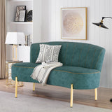 ALISH Upholstered Loveseat Settee Small Sofa Couch Modern Accent Sofa Bench with Backrest for Living Room Bedroom Teal ALISH